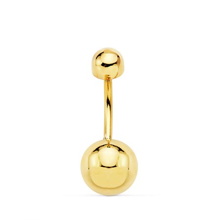 Piercing ombligo oro amarillo 18k con bola