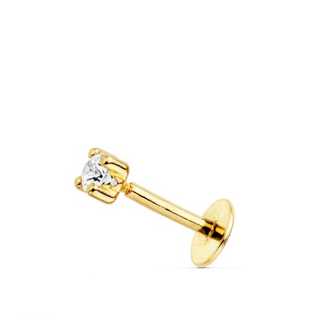 Piercing labio oro 18k con circonita