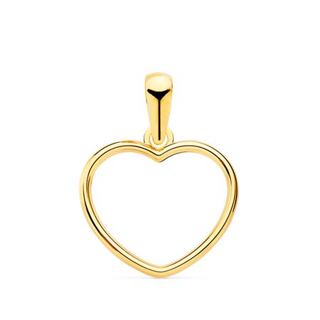 Colgante corazón cerco liso oro 18k