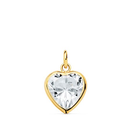 Colgante corazón con circonita en oro 18k