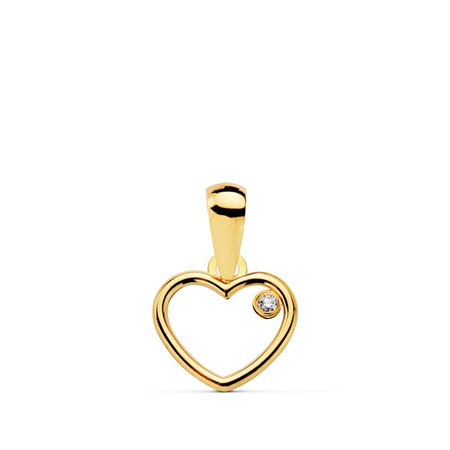 Colgante corazón circonita oro 18k