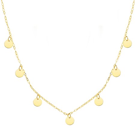 Gargantilla chapas redondas y cadena oro 18k