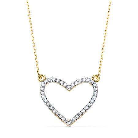 Gargantilla corazón con cadena forzada oro bicolor 18k