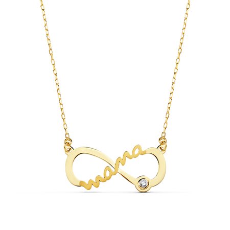 Gargantilla infinito con circonita oro amarillo 18k