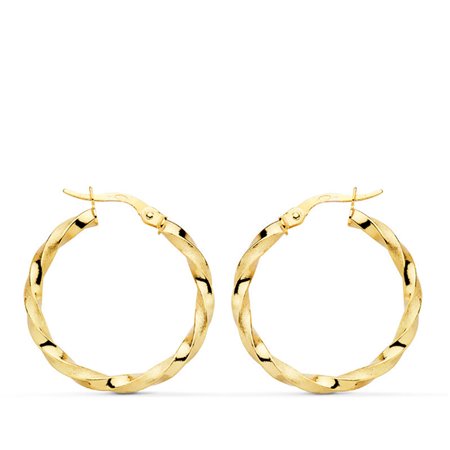 Pendientes de aro mate y brillo bucle 25 mm