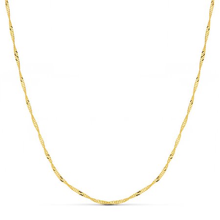 Cadena Singapur 1,5 mm oro 18k de 40 cm