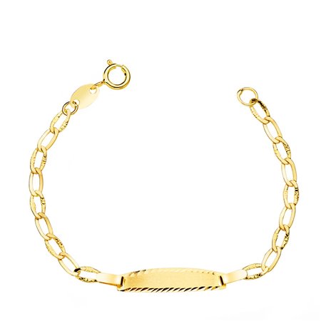 Esclava bebé bilbao chapa mate tallada oro 18k