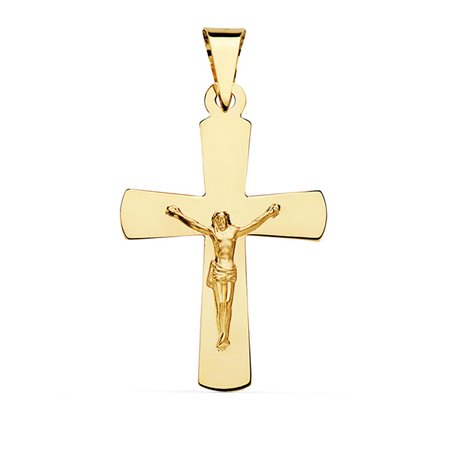 Cruz con cristo oro 18k 34 mm