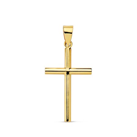 Cruz lisa oro 18k 23 mm