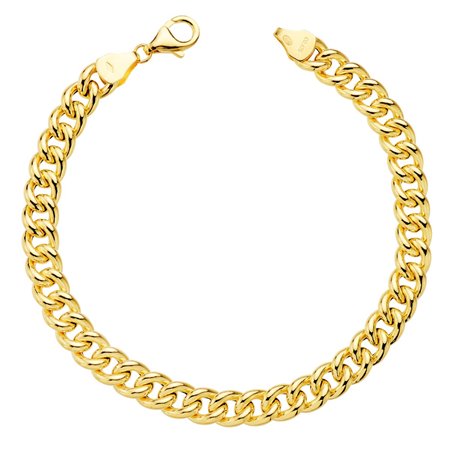 Pulsera hueca eslabón tipo barbada 19,5 cm