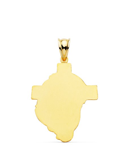 Cabeza de cristo con cruz oro 18k