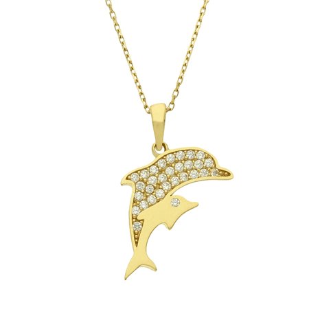 Gargantilla delfines circonitas oro 18k 